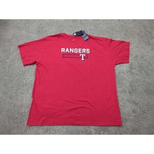 Texas Rangers T Shirt Mens 4XL MLB Baseball Fanatics‎ 100% Cotton Red